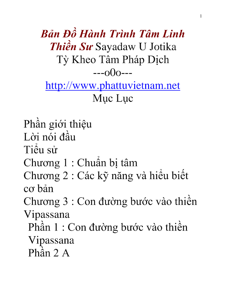 Tuyển Tập Pháp Thoại và Bài Giảng của Thiền Sư Sayadaw U Jotika