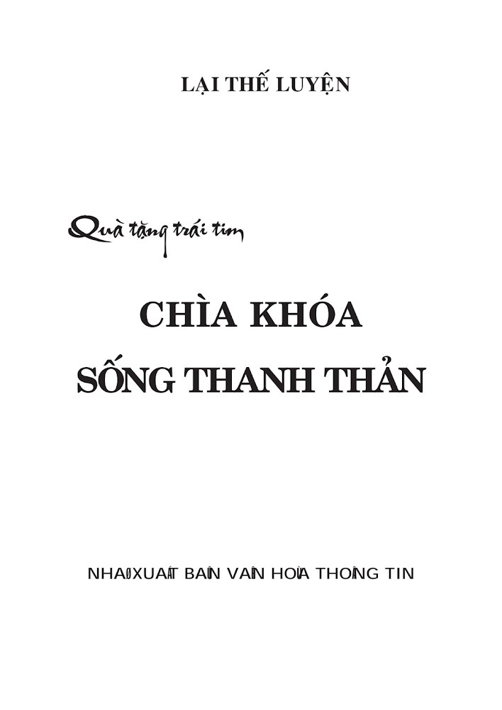 CHÌA KHÓA SỐNG THANH THẢN